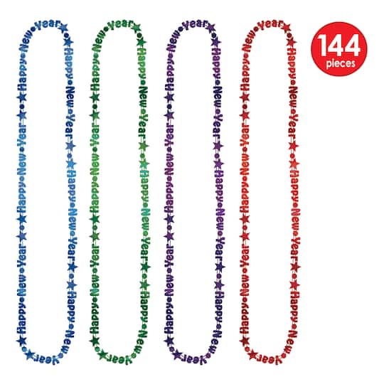 Beistle 36" Bulk Happy New Year Beads of Expression, 144ct.